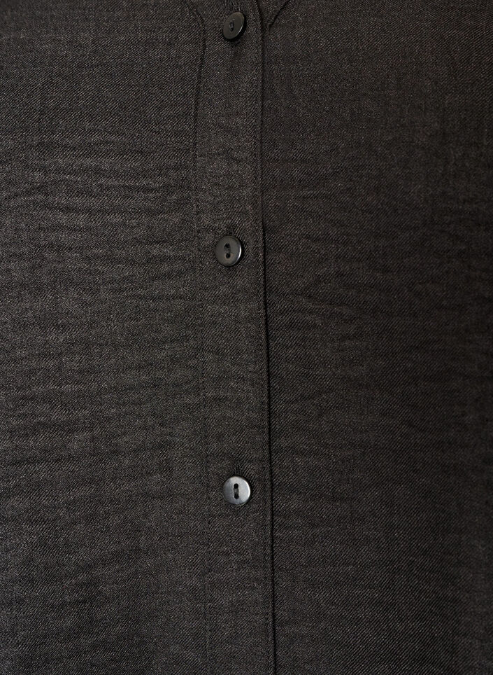 Loose fit skjorte med V-hals, Svart, Packshot image number 2