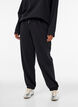 Joggebukser med h&oslash;y midje og sn&oslash;ring, Svart, Model image number 2