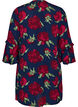 Blomsterkjole i viskose med volanger, Bl&aring;, Packshot image number 1
