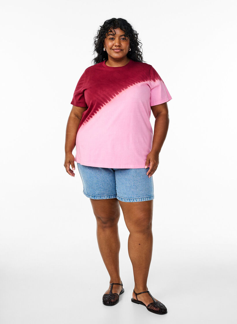 Dip-dye T-skjorte i økologisk bomull, Rød, Model image number 1