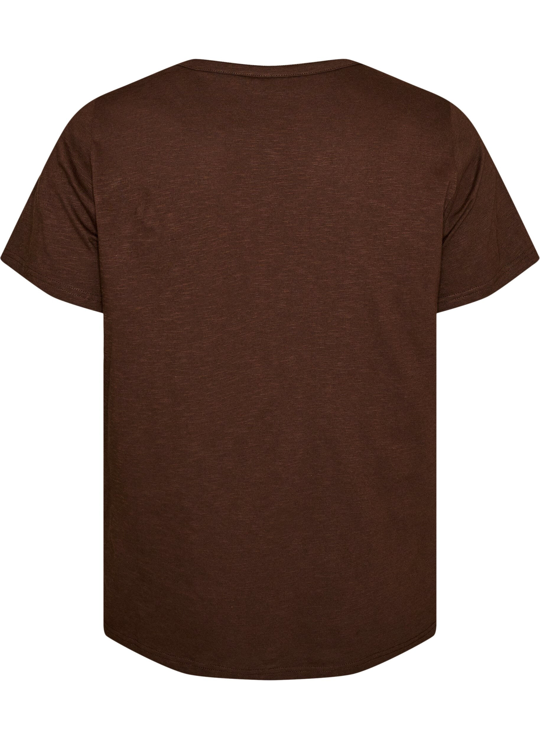 ZizziT-skjorte med knappdetalj, Brun, Packshot image number 1