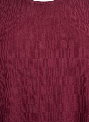 Zizzi Bluse med tekstur og 3/4 ermer, Rød, Packshot image number 2