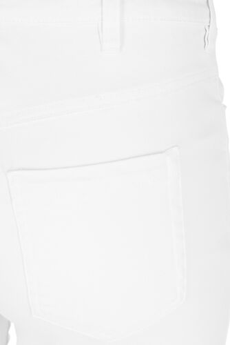 Amy capribukser med høyt liv og super slim fit, Bright White, Packshot image number 3