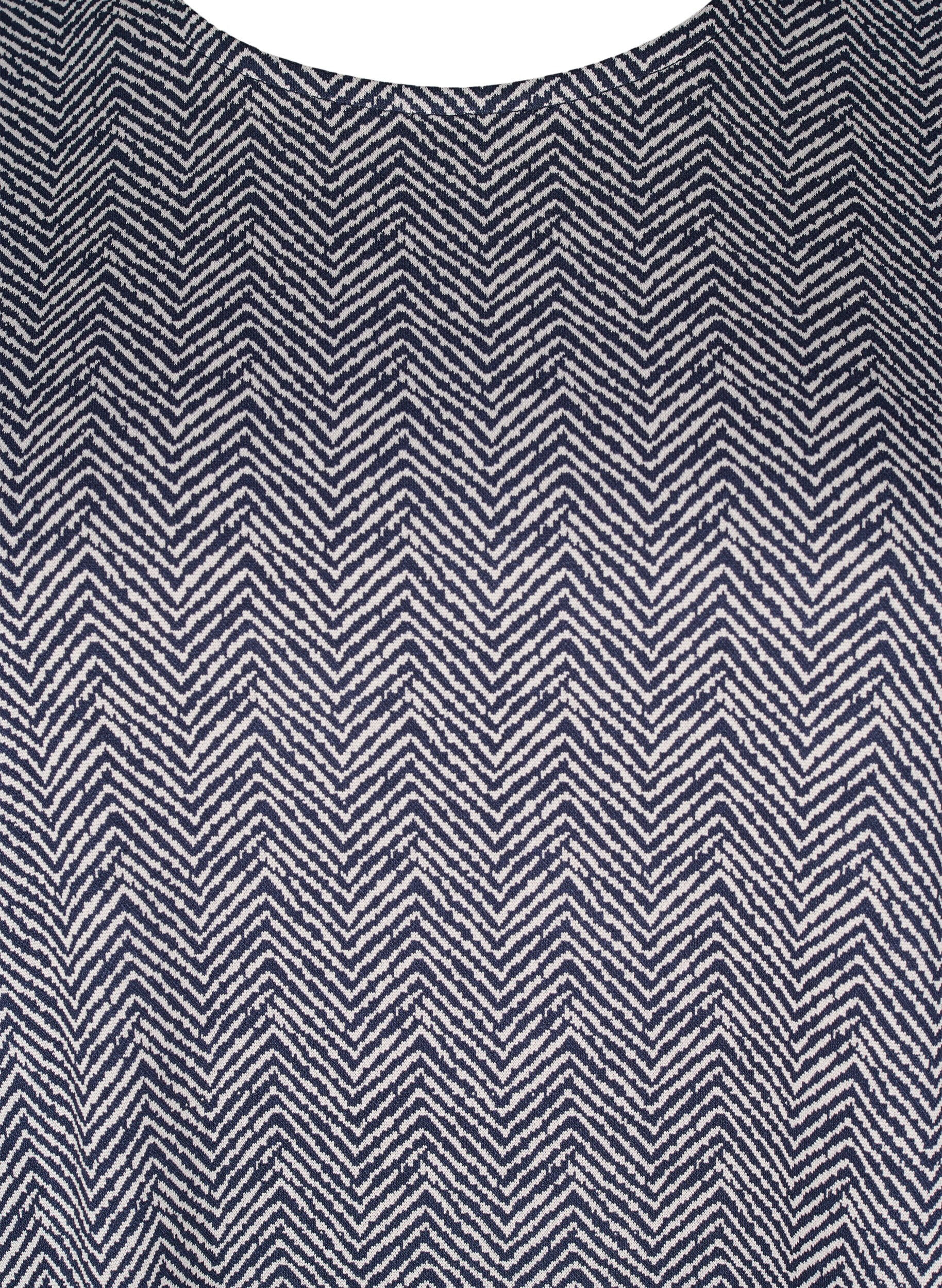 Zizzi Oversize bluse med m&oslash;nster, Bl&aring;, Packshot image number 2