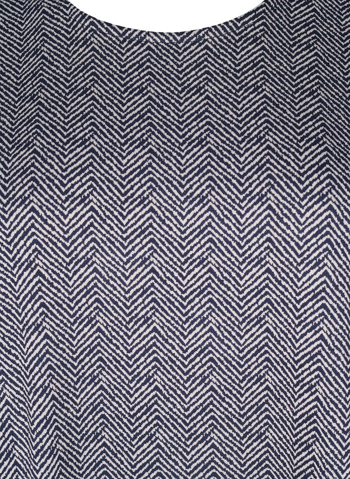 Oversize bluse med mønster, Blå, Packshot image number 2