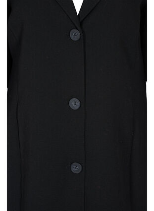 Lang jakke med knappelukking, Black, Packshot image number 2