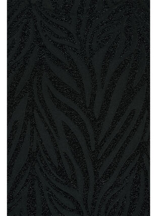 Mønstrete kjole med glitter og korte ermer, Black/Black Lurex, Packshot image number 2