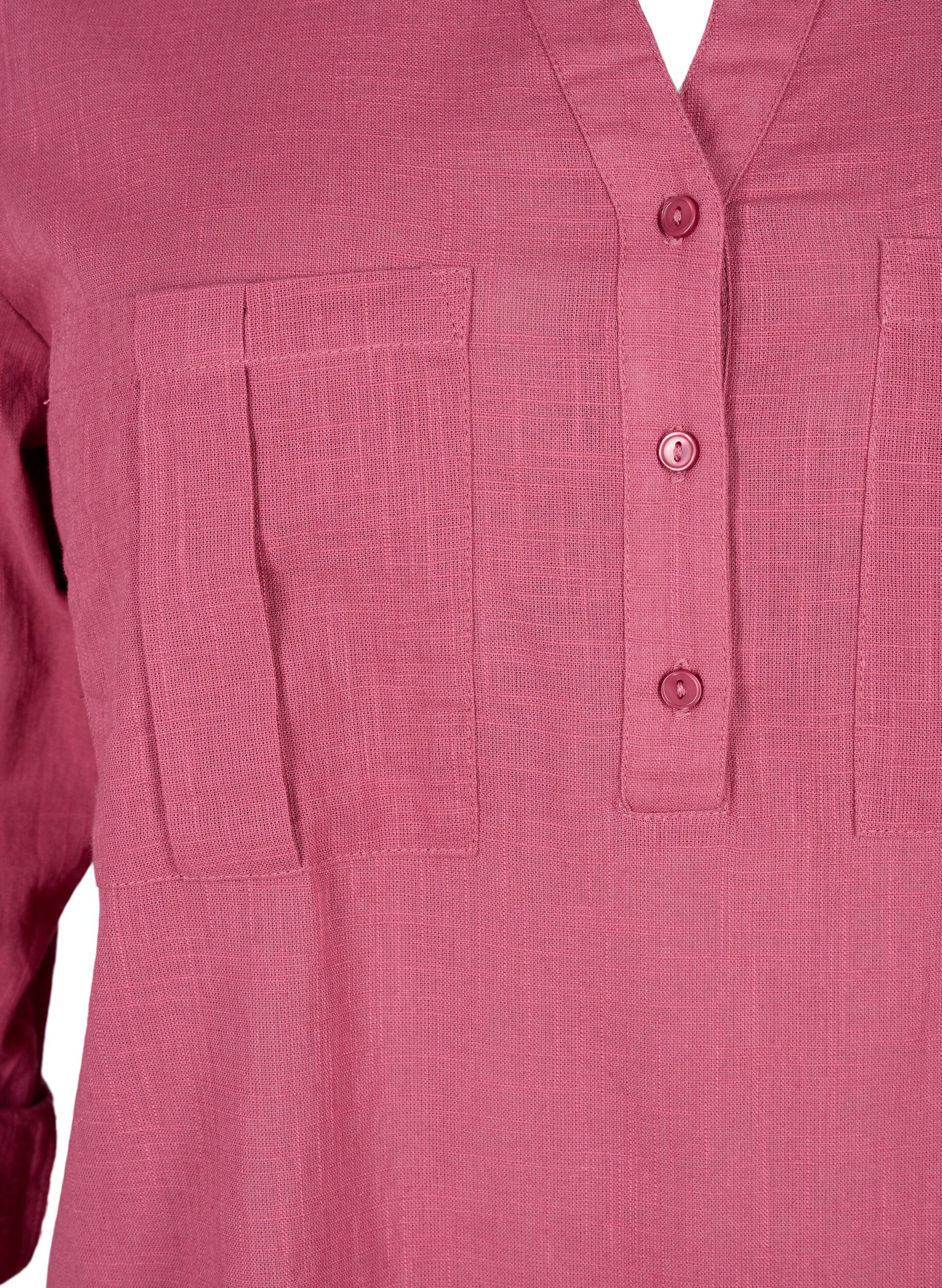 Zizzi Tunika i bomull med 3/4 ermer, Malaga, Packshot image number 2