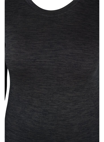 Melert sømløs undertrøye, Dark Grey Melange, Packshot image number 2
