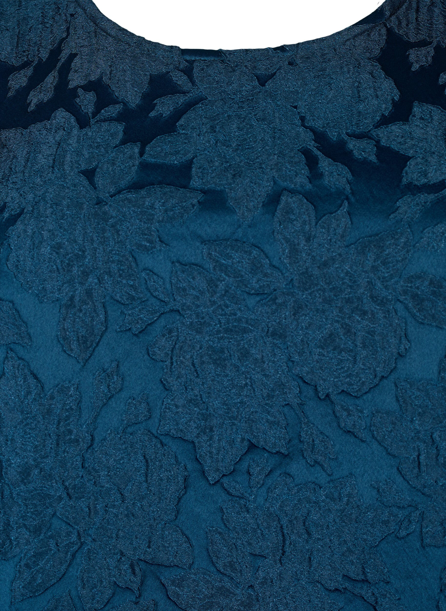 Zizzi Jacquard-bluse med 3/4-ermer, Titan, Packshot image number 2