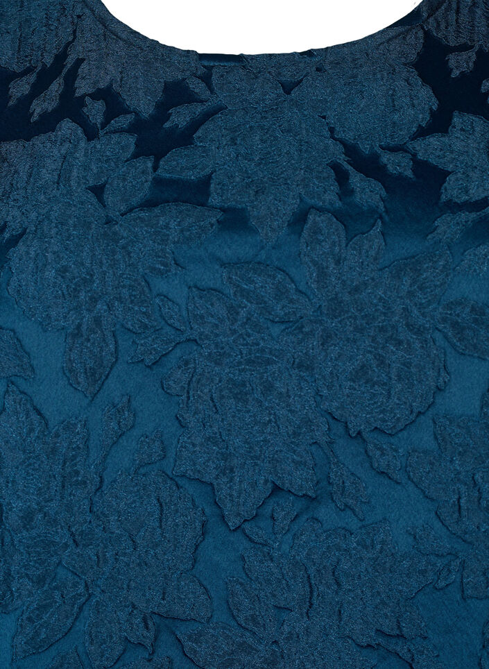 Jacquard-bluse med 3/4-ermer, Titan, Packshot image number 2