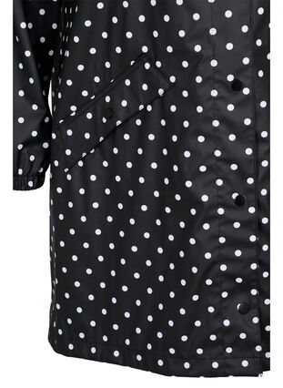 Zizzi Prikkete regnjakke med hette, Black W/White Dot, Packshot image number 3