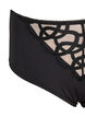 Mikrofibertruser med blondedetaljer, Black, Packshot image number 2