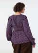 Bluse med smocket topp og blomstertrykk, Bl&aring;, Model image number 1