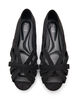 Ballerina i imitert semsket skinn med kryssede stropper, Svart, Packshot image number 3