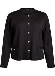 Cardigan med dekorative knapper, Svart