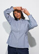 Loose fit rutete skjorte med knytebelte, Bl&aring;, Model image number 0