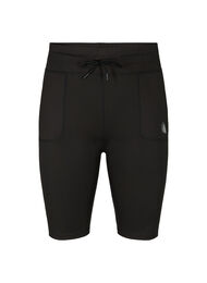 Tettsittende treningshorts med lommer, Black