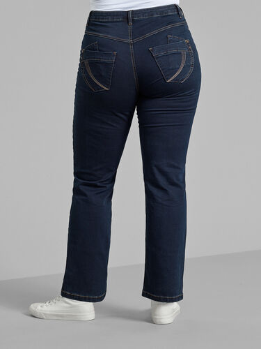 Regular fit Gemma jeans med høyt liv, Blue denim, Model image number 1