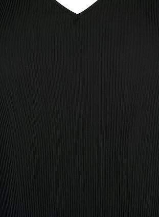 Plissert tunika med lange ermer, Black, Packshot image number 2