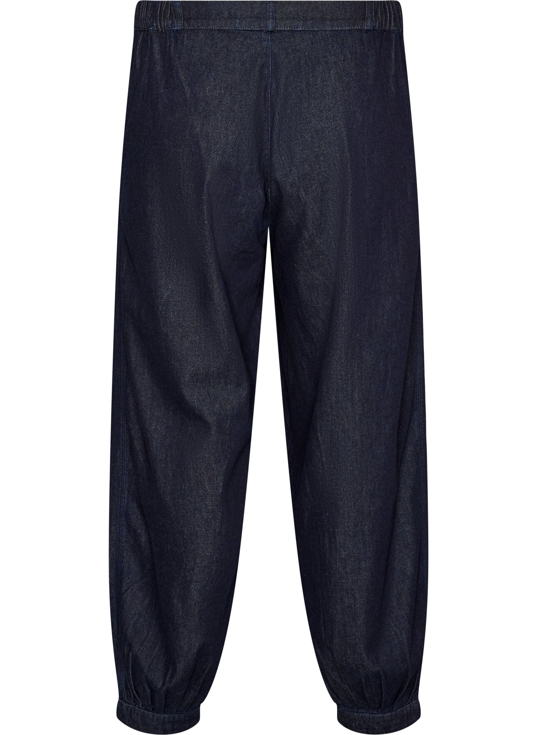 ZizziH&oslash;y midje ballongjeans, Bl&aring;, Packshot image number 1