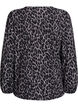 Bluse med lange ermer og leopardm&oslash;nster, Gr&aring;, Packshot image number 1