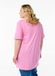 Ensfarget oversized t-skjorte med V-hals, Rosa, Model image number 2