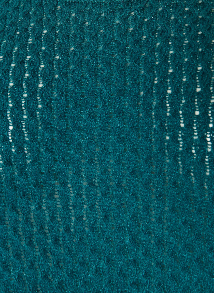 Strikkebluse med strukturert hullm&oslash;nster, Gr&oslash;nn, Packshot image number 2