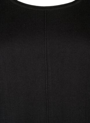 Strikket kjole i bomull og viskoseblanding, Black Mel., Packshot image number 2