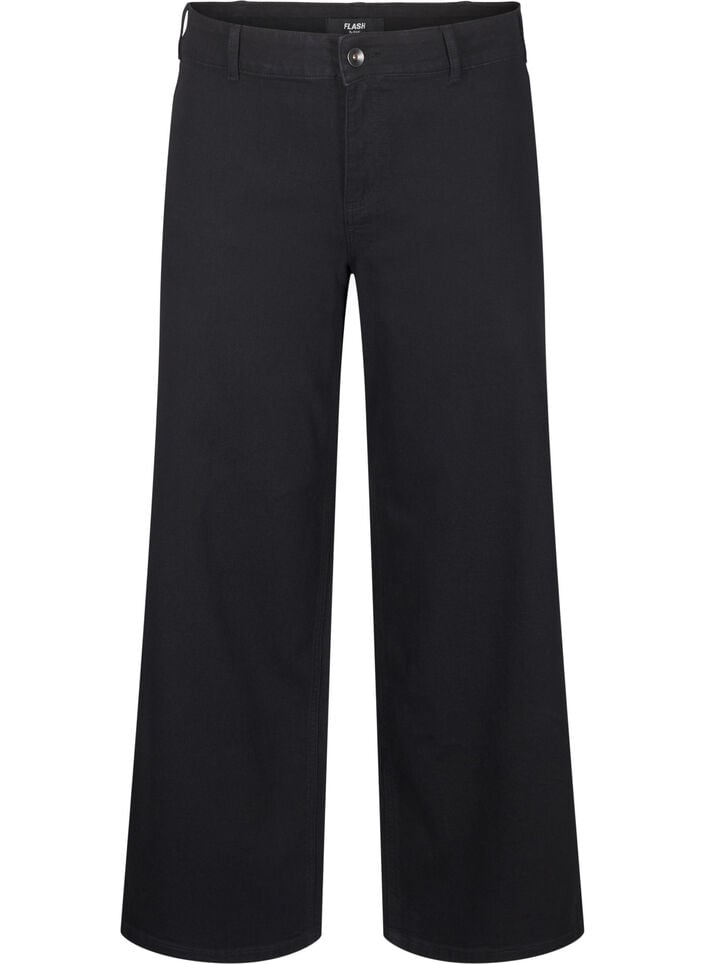 Vide jeans, Svart, Packshot image number 0
