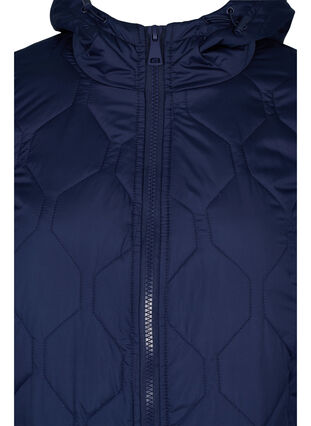 Quiltet jakke med hette og store lommer, Navy Blazer, Packshot image number 2
