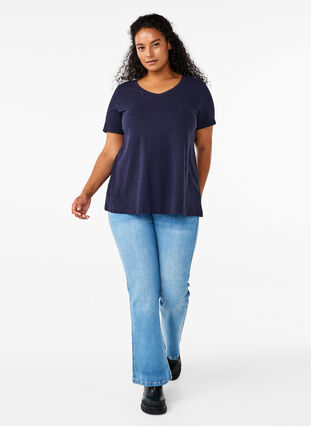 Ellen bootcut jeans med høyt liv, Light blue, Model image number 0