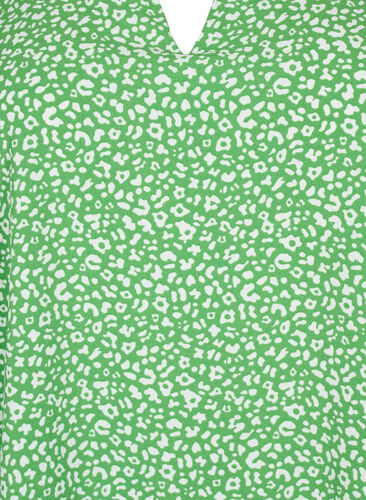 Kortærmet bluse med trykk (GRS), Green Ditsy, Packshot image number 2