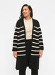 Strikket cardigan med striper i viskoseblanding, Black w. Birch, Model image number 0
