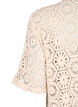 Heklet cardigan med korte ermer, Beige, Packshot image number 3