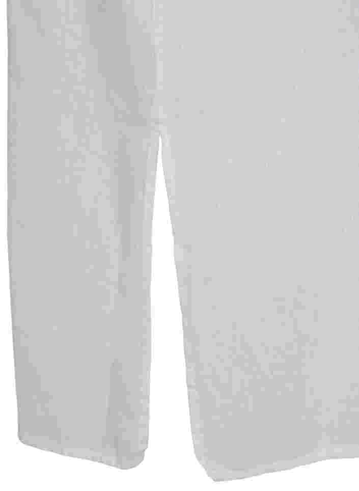 Lang skjortekjole med korte ermer, White, Packshot image number 3