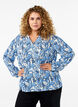 Langermet bluse med blomsterprint og V-hals, Vanilje, Model image number 0