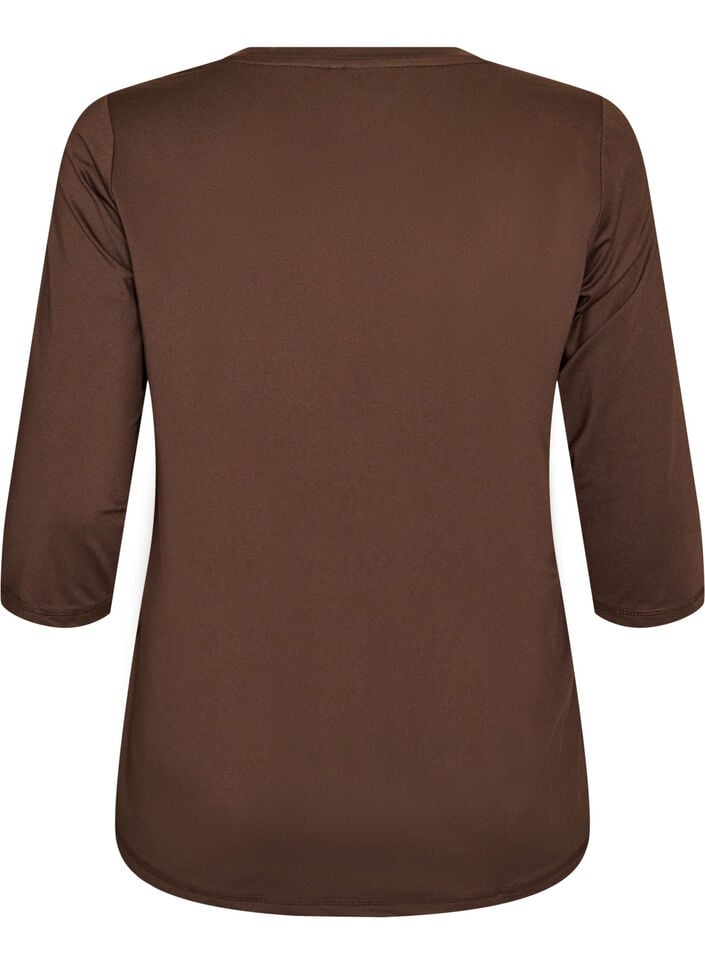 Treningsgenser med 3/4-ermer, Brun, Packshot image number 1