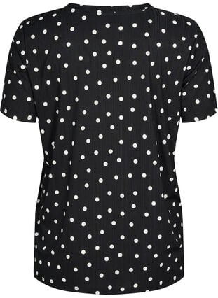 Zizzi FLASH - Mønstret T-skjorte med V-hals, Black Dot, Packshot image number 1