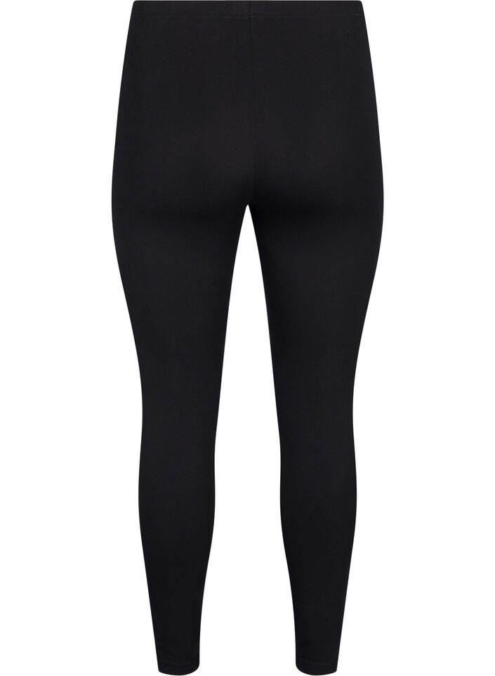 FLASH - 2-pack bomull tights, Svart, Packshot image number 1