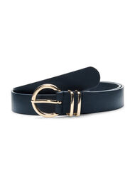 Belte i imitert skinn med gullfarget spenne, Black w. Gold Buckle, Packshot