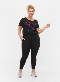 7/8-tights med lommer og justerbar knyting, Black, Model