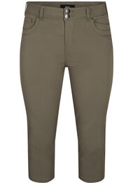 Tettsittende capribukse i viskosemiks, Dusty Olive