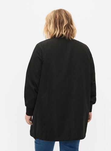 Lang bomberjakke med lommer, Black, Model image number 1