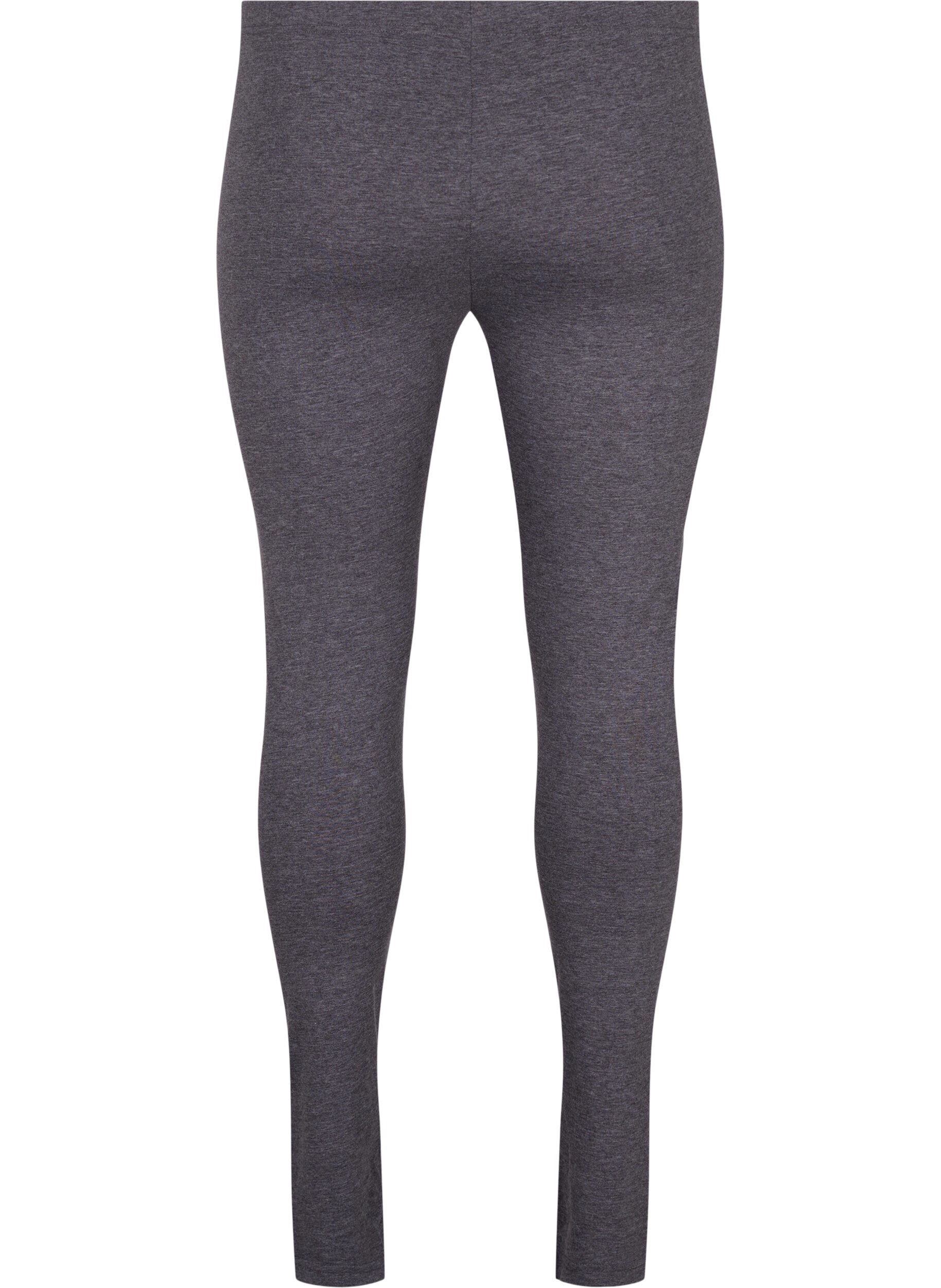 Zizzi Gr&aring; melert leggings, Dark Grey Melange, Packshot image number 1