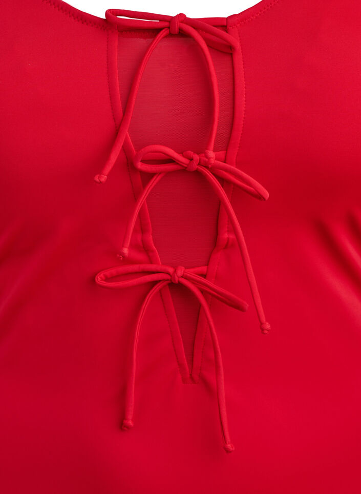 Badedrakt med sløyfer, True Red , Packshot