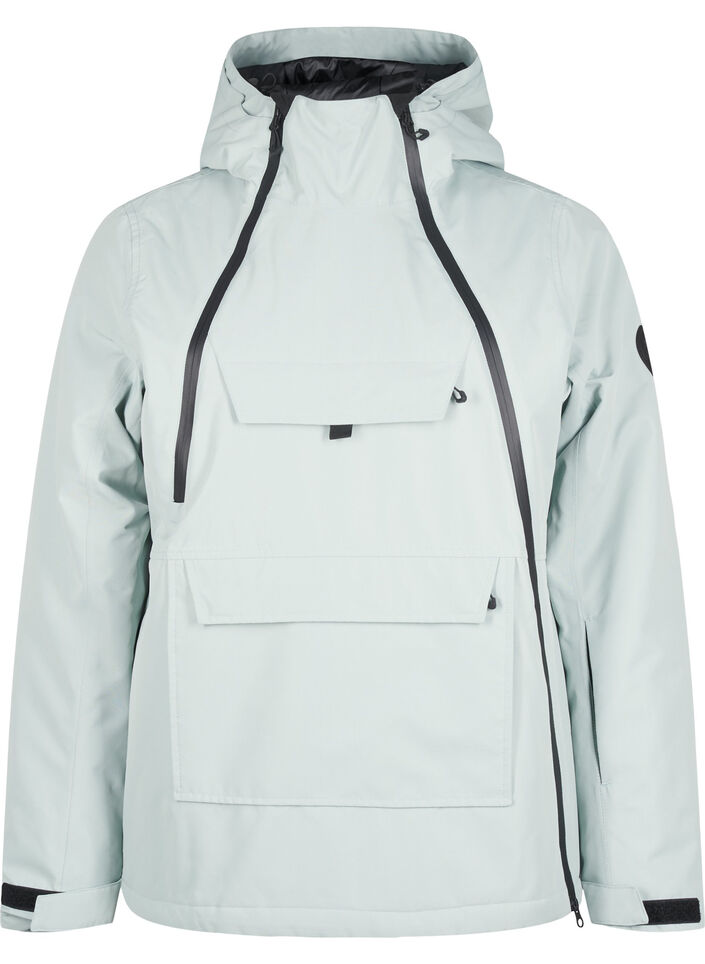 Funksjonell skianorakk med hette, Grønn, Packshot image number 0