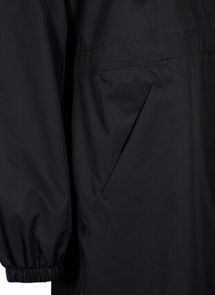 Funksjonell frakk med lommer og hette, Black, Packshot image number 3