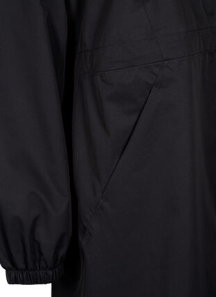 Zizzi Funksjonell frakk med lommer og hette, Black, Packshot image number 3
