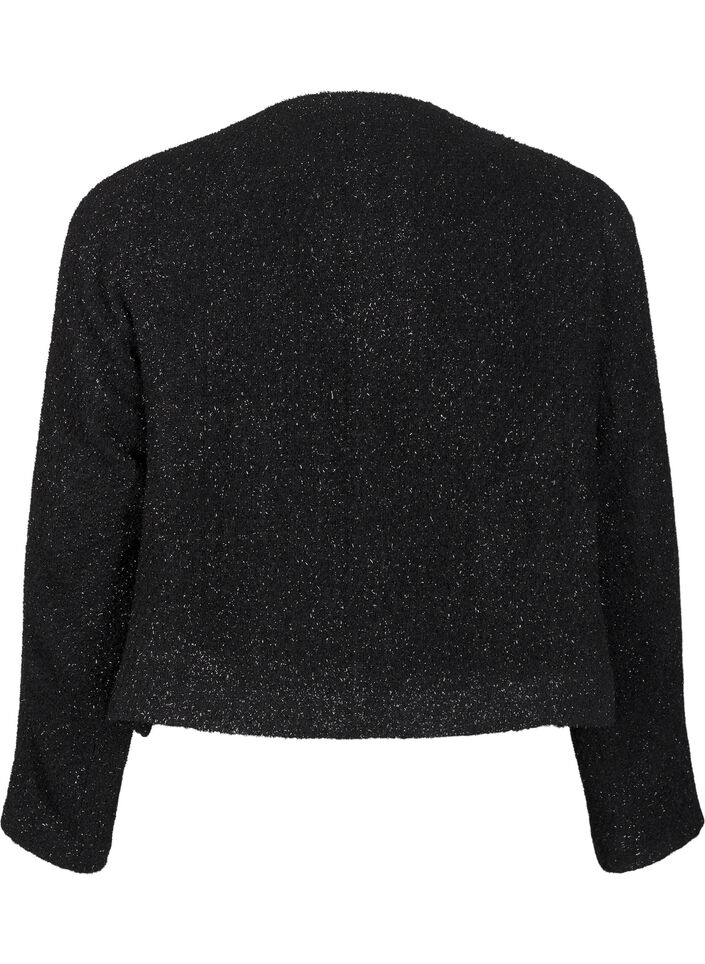 Jakke med sløyfe og glittertråd, Black, Packshot image number 1